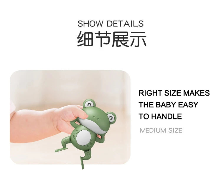 Baby Cute Animal Swimming Frog Shower Clockwork Toys When Baby Bath in Bathroom Baby Water Toy for Kids Clockwork Bath Toys Gift