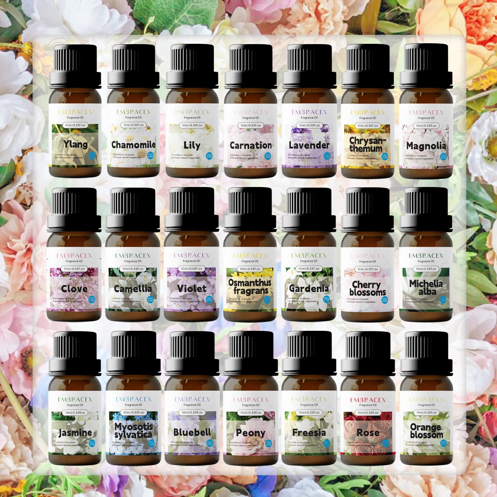 10ml Essential Oil Violet Natural Plant-Based for Relaxation and Stress Relief Body Massage Oilflower Perfume Gifts