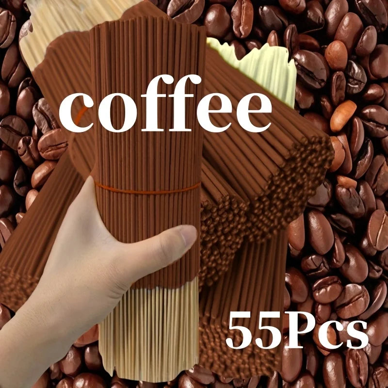20/55/90/130Pcs Natural Coffee Aroma Sticks - High-Quality Wooden Aroma Sticks for Home Air Purification, Relaxation, Yoga, Office, and Tea Room Use - Perfect for Halloween, Christmas, Easter, Etc., Coffee Bar Accessories