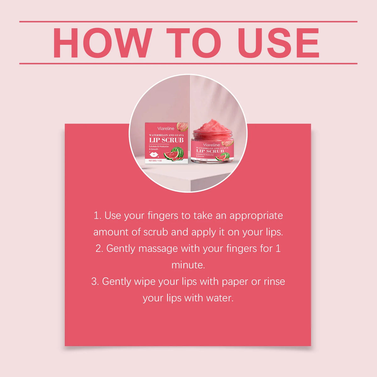 Watermelon Guajava Lip Scrub Natural Fruit Inspired Formula Smoothing Brightening Care For Dry Cracked Lip Repair K-Beauty Care