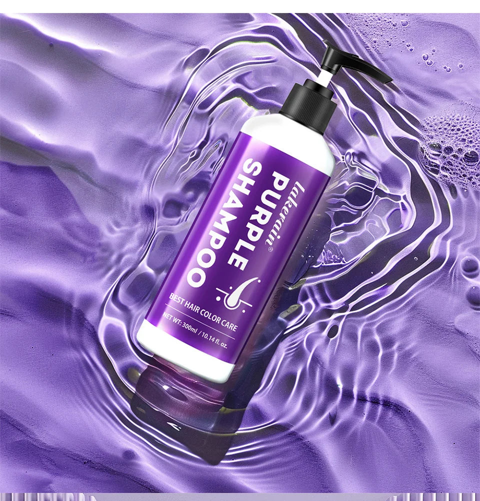 Purple Hair Dye Shampoo for Blonde to Cover Gray Non-irritating Hair Fading Yellow After Bleach Hair Shampoo Gray Hair Remedy