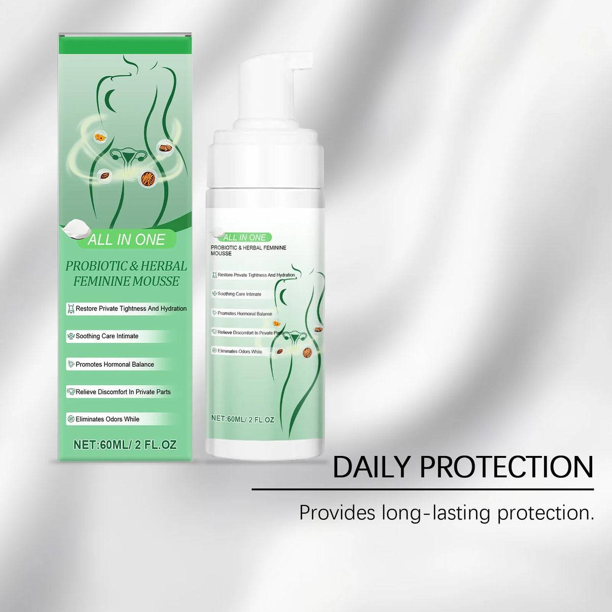 Herbal Women's Private Part Care Mousse Gentle Cleaning Remove Odor Relieve Local Discomfort Deep Protect Sensitive Areas Gel