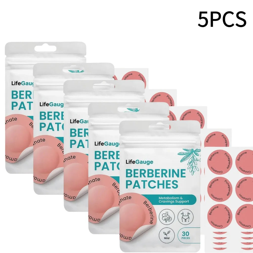 Berberine Transdermal Patches, Natural Metabolism & Cravings Support Patch, Gentle Nourishing Body Care Sticker for Daily Use