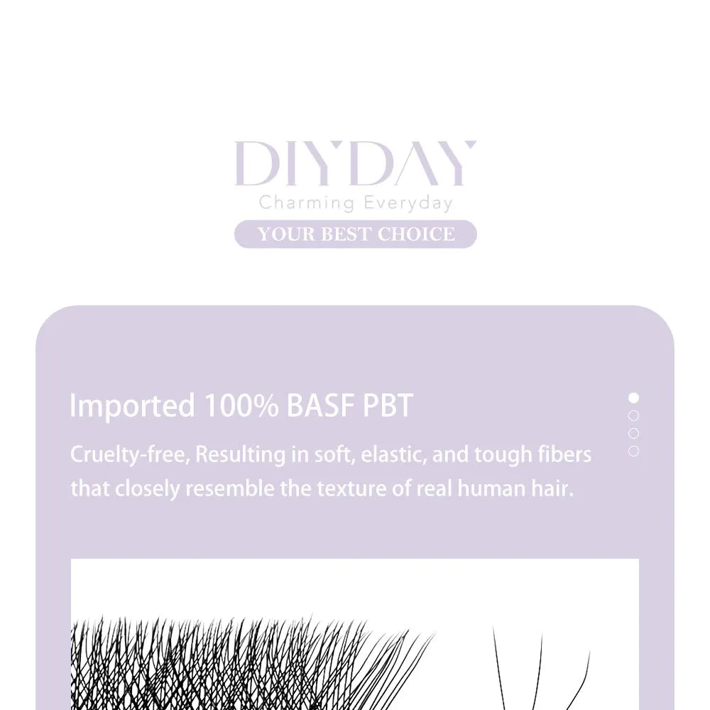 DIYDAY W Shape Eyelash Extension 3d 4d 5d 6d 7d 8d W-Shaped Eyelashes Premade Fans Individual BASF Mink Faux Lashes