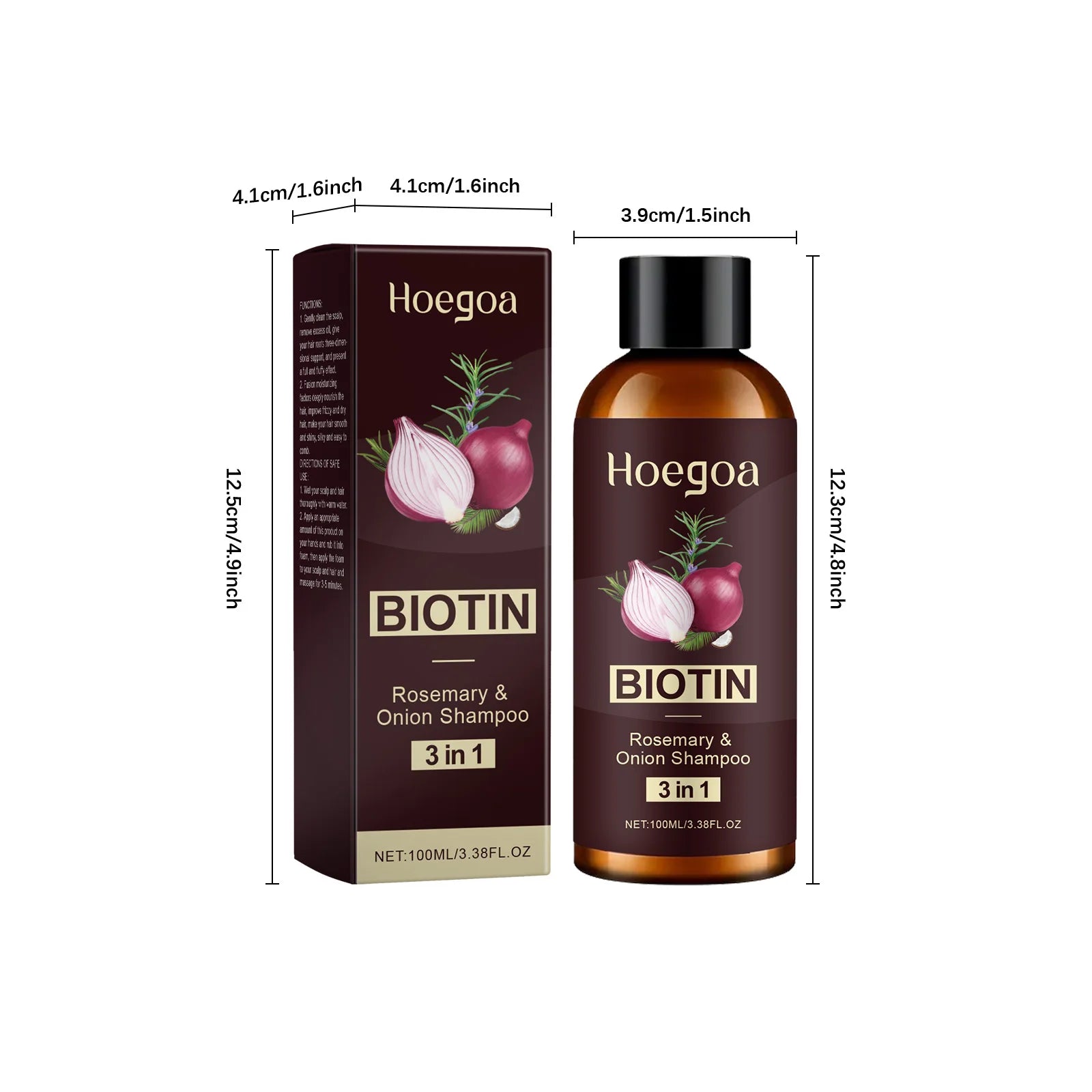 3 In 1 Rosemary Biotin Shampoo Hair Growth Thickening Anti Loss Strengthening Root Oil Control Deep Cleansing Volumizing Shampoo