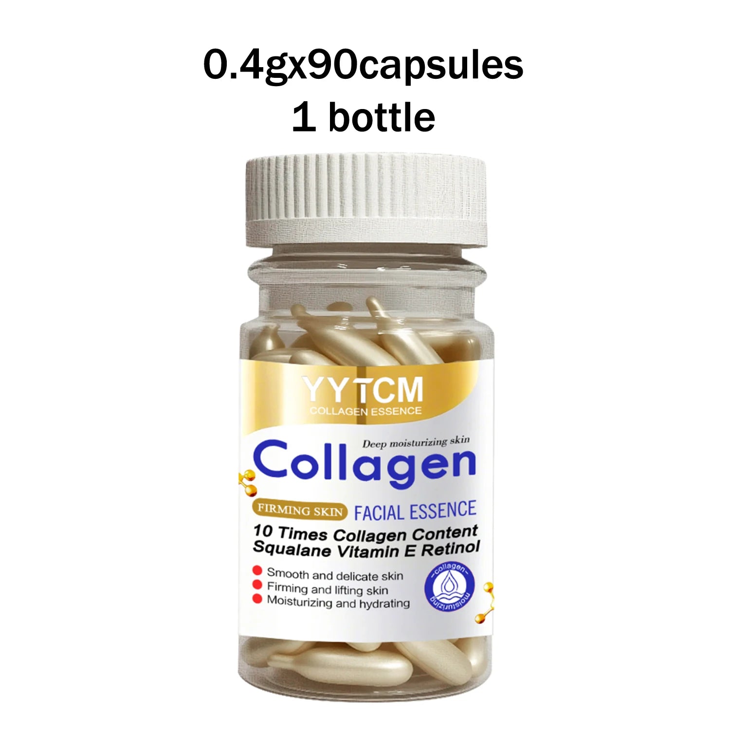 Collagen Firming Capsule Serum, moisturizes and hydrates for smooth skin, contains plant-based squalane, retinol, and vitamin E for deep hydration (0.4g x 30 capsules)/bag - 1 bag