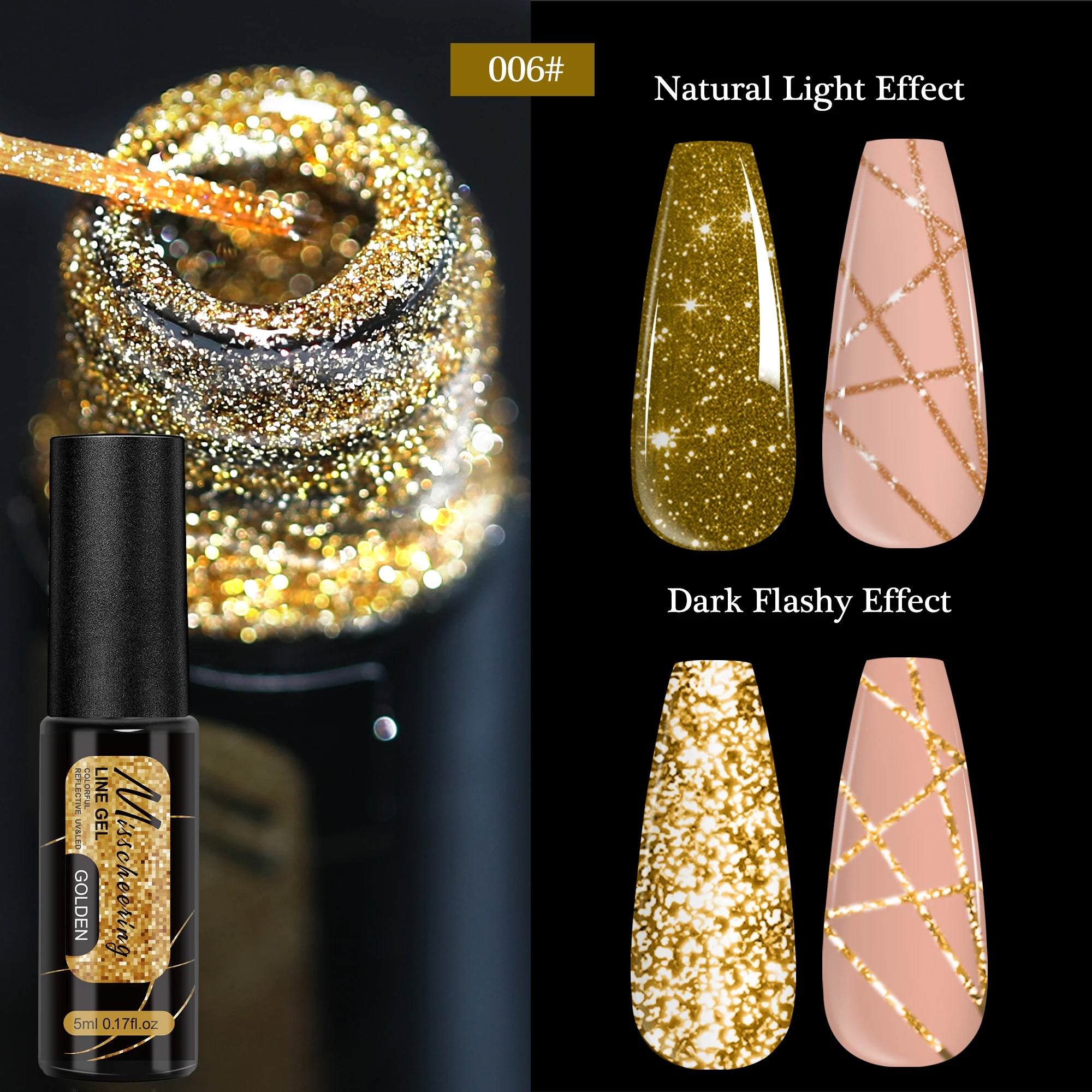 5ml Fluorescent Diamond Line Gel Shiny Painted Gel Nail Polish Semi-Permanent UV Gel Polish Varnish DIY Nail Art Design Salon