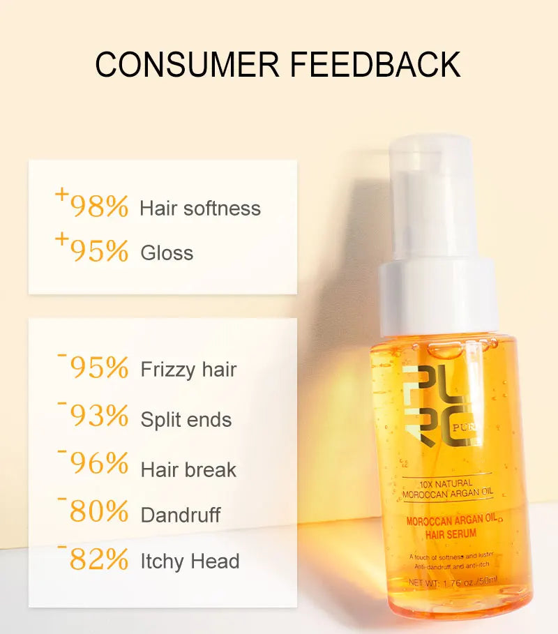 PURC Morocco Argan Oil For Hair Serum Repair Frizz Damage Hair Oil Scalp Treatment Smoothing Soft Hair Care Beauty Health 50ml