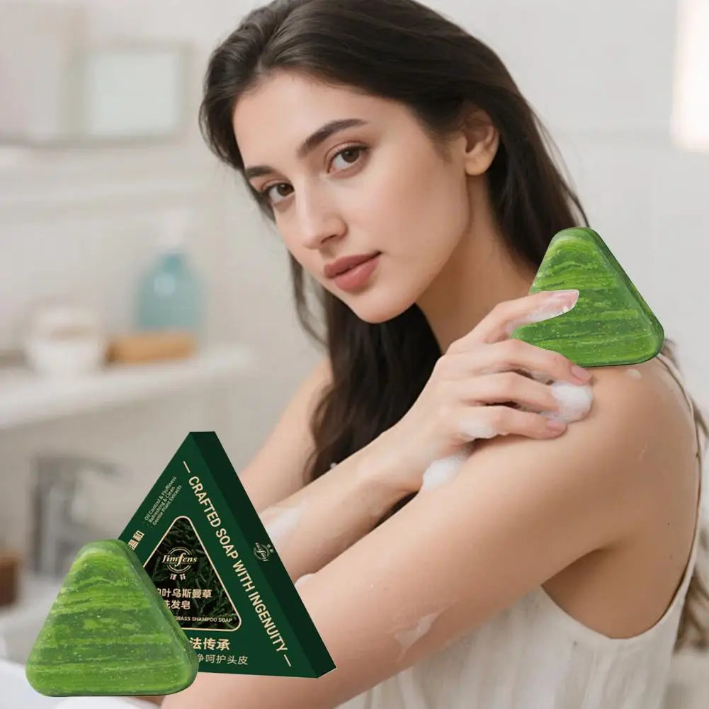 Herbal Extracts Hair Shampoo Bar Cleaning, Oil Control, Thickening Arborvitae Leaf And Usmal Grass Shampoo Bar Hair Care Soap