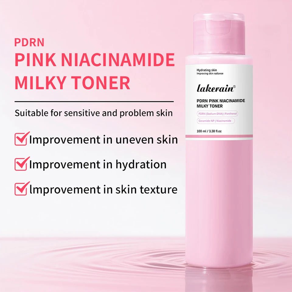Pink Niacinamide Milky Toner Long-lasting Hydration Even Skin Tone Quickly Absorbed Achieve Dewy Glass Skin Daily Milky Toner