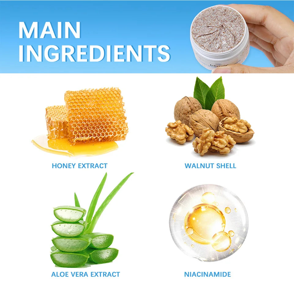 Facial Scrub & Face Exfoliator Mask Skin CareMoisturizing brightening Nourishing Cleansing Honey Walnut Facial Exfoliants Mask
