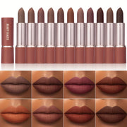 Barely Matte Cocoa Lipstick Creamy Texture Nourishing Care Long Lasting Waterproof  All Skin Types Brown Hue Matte Lipstick