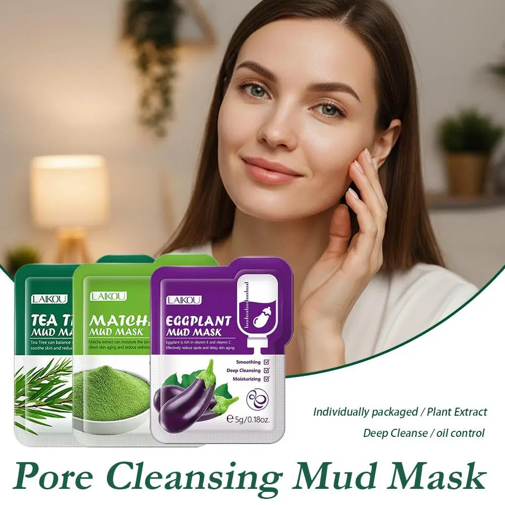 LAIKOU Mud Mask Deep Cleansing Remove Acne Oil Control Mask Hydrating Smooting Face Skin Balance Skin Tone Mud Mask for Women