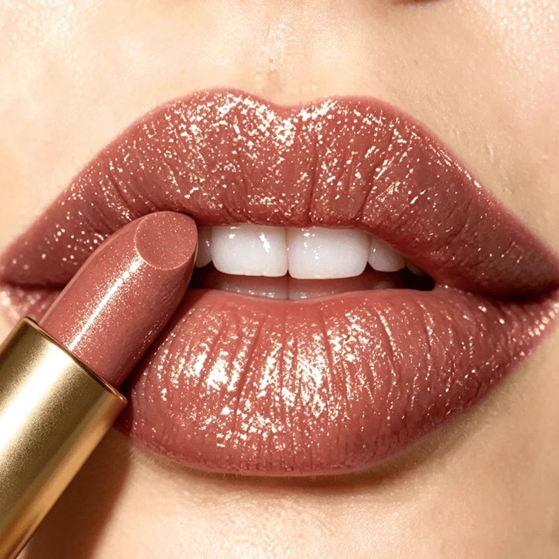 JUJU DREAM Shiny Glitter Lipstick Waterproof Long Lasting Shimmer Lip Makeup for Women