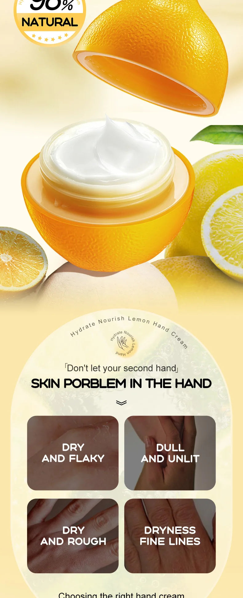 SADOER Mango Peach Aloe Vera Lemon Fruit Hand Cream Moisturizing Brightening Repairing Hand Creams For Hands Skin Care