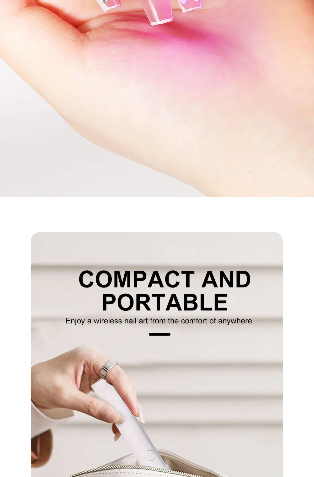 Portable Nail UV LED Lamp And LED Light Support Base Rechargeable for Nails Gel Polish Drying UV Lamp for Nails Art Desk Stand
