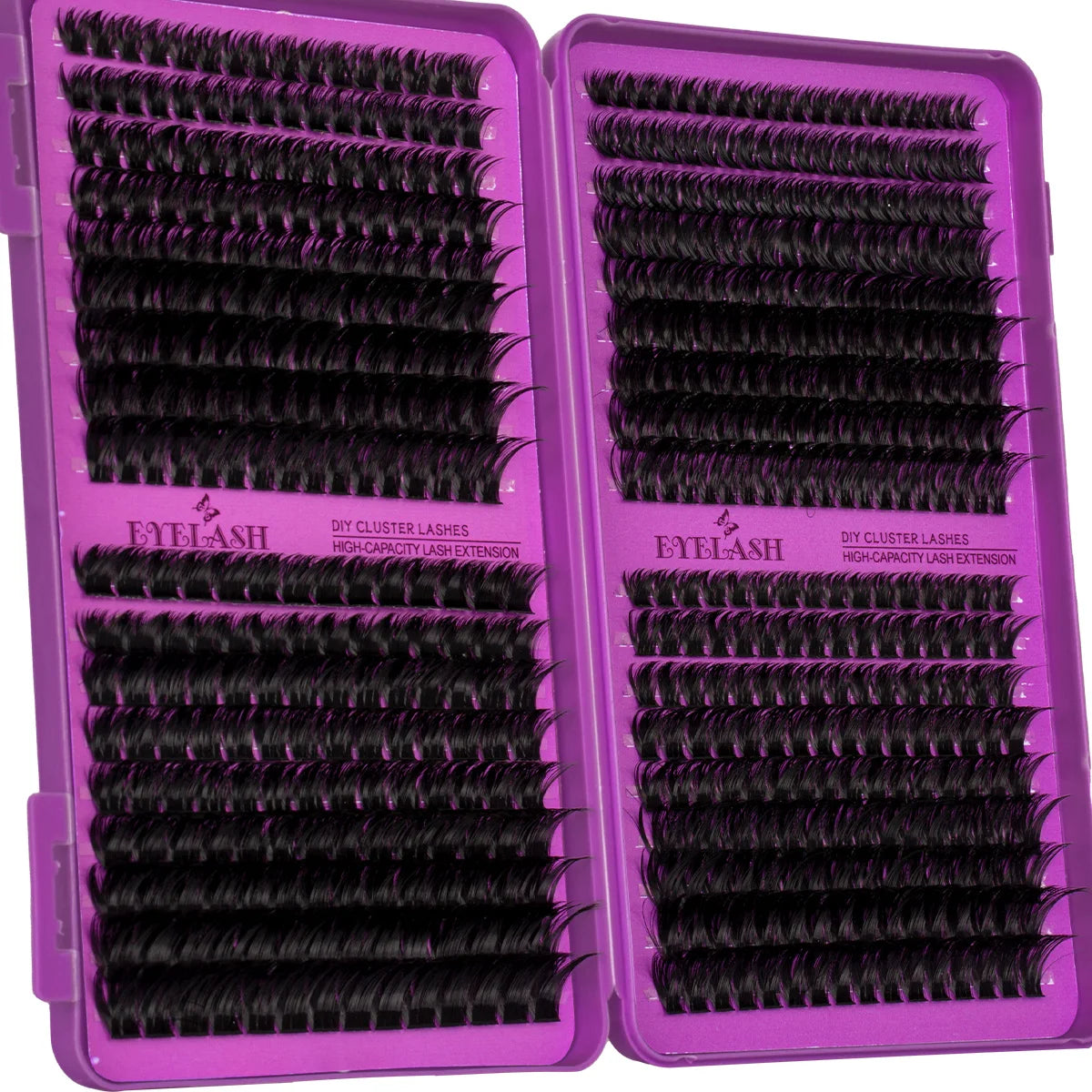Lash Clusters Kit DIY Lash Extension Kit Large Capacity D Curl with Lash Bond And Seal And Eyelash Tweezers Makeup