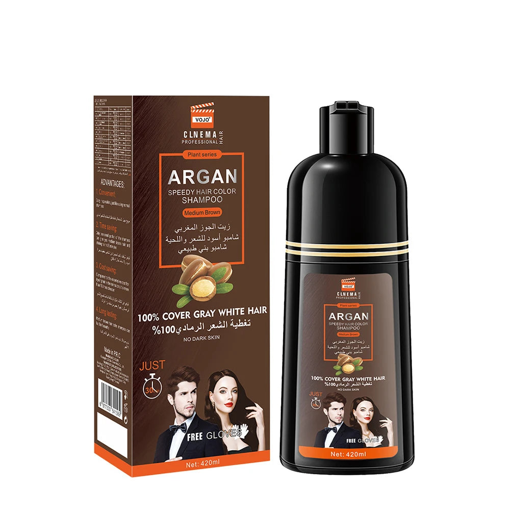 420ml Hair Dye,3-in-1 Hair Dye Shampoo Rapid Hair,Cleansing & Moisturising,Smoothing Black Hair Coloring Shampoo,Hair Care