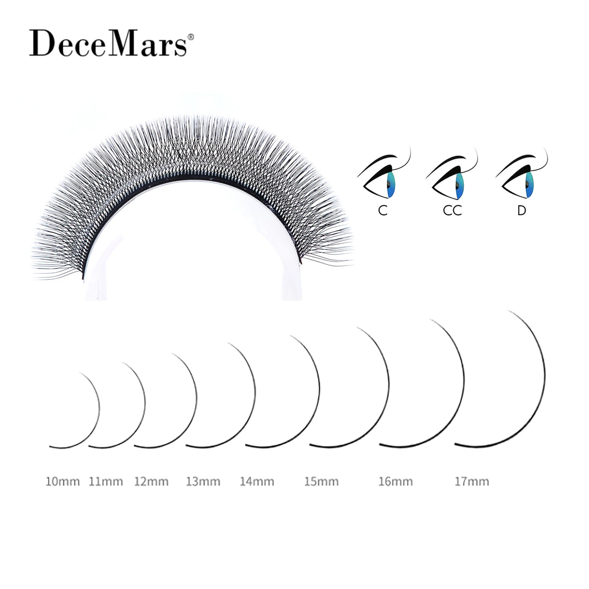 DeceMars 5D - W Shaped Eyelash Extension (12line/Tray)