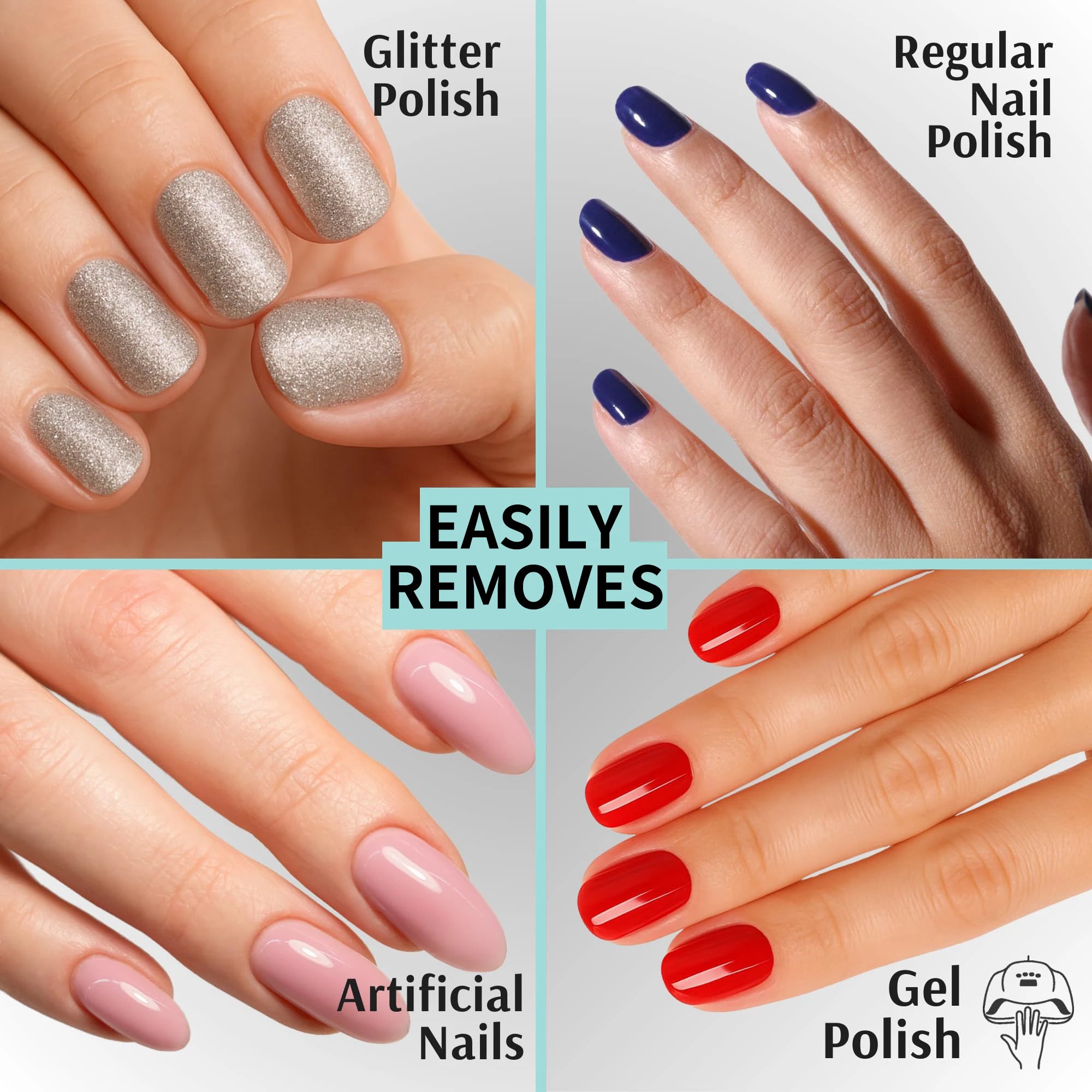 Containing 100% Acetone Nail Polish Remover, Quick Acting Formula Is Suitable for Gel, Dipping Powder and Acrylic Nail, Salon