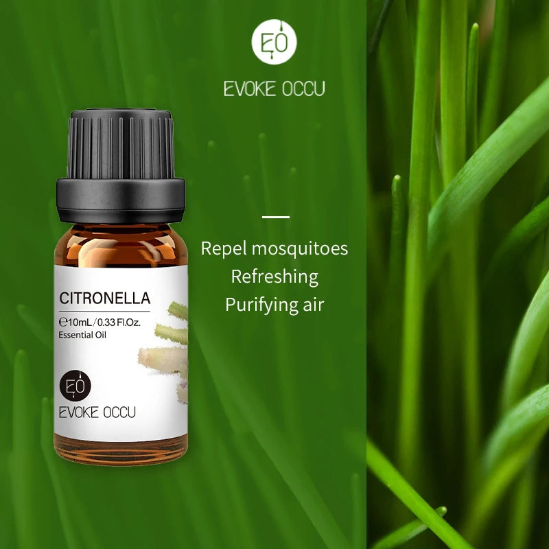 EVOKE OCCU 10mL Essential Oil, Lavender Jasmine Rose Vanilla Pure Natural Oil for Diffuser Humidifier Massage Candle Soap Making