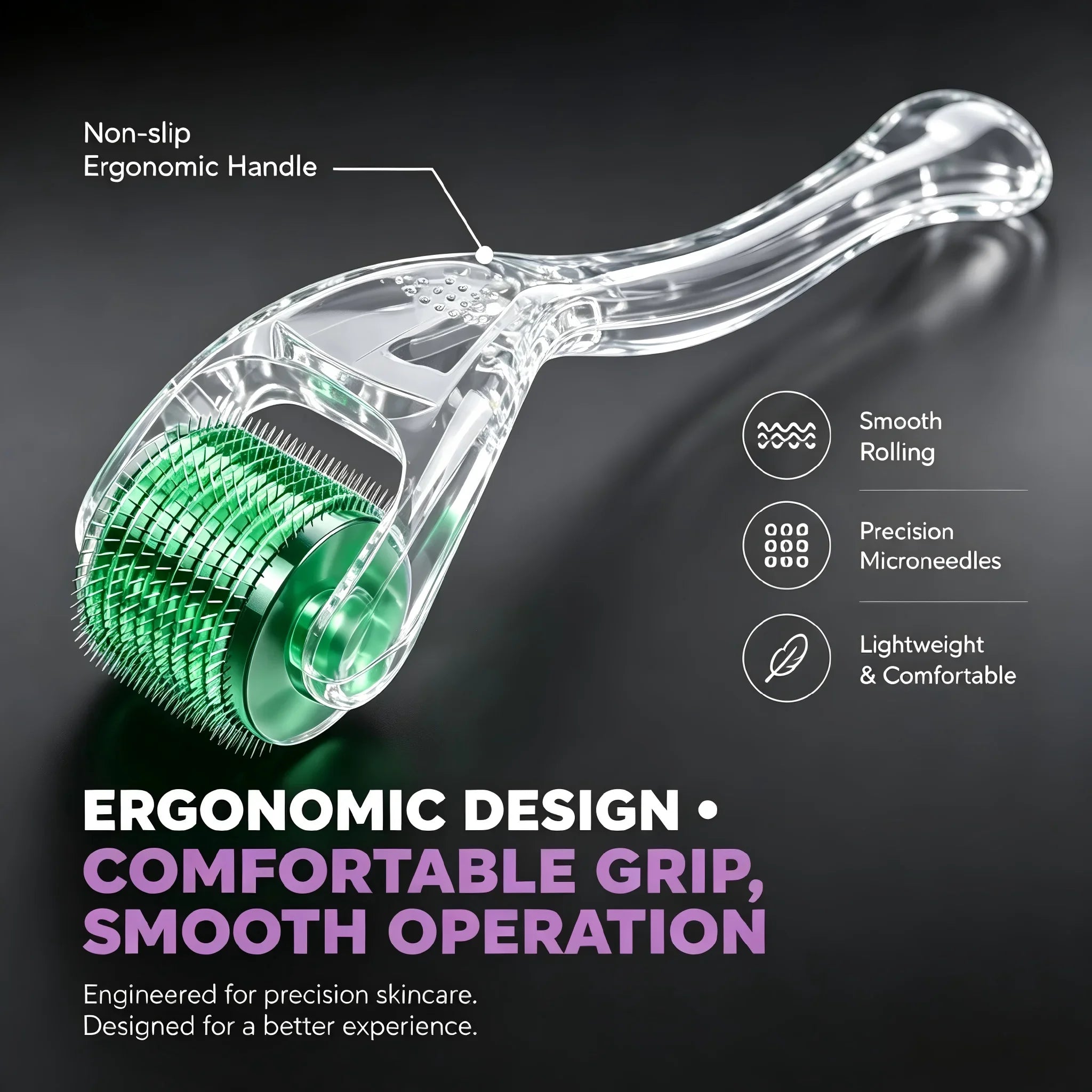 540 Titanium Derma Roller 0.2/0.25/0.3mm Microneedling Tool for Hair Beard Growth Skin Rejuvenation Anti Wrinkle