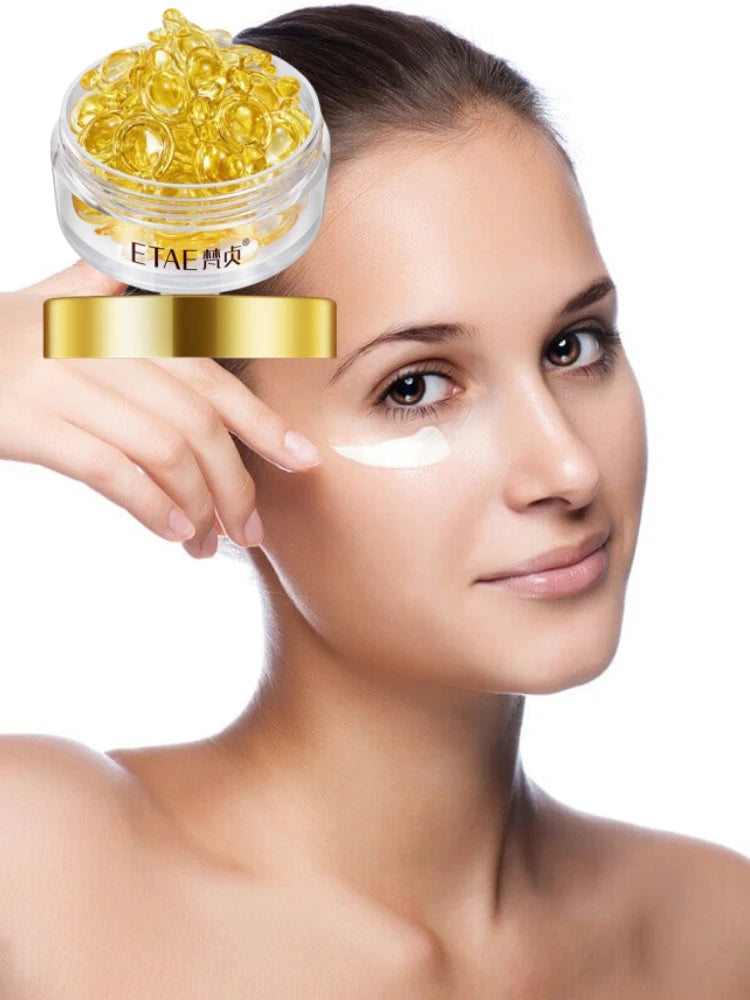 0.25g*30 Capsules of Eye Essence, Containing Placenta Extract, Yeast Extract, Vitamin E and Other Ingredients, to Hydrate and Moisturize the Skin Around the Eyes, Enhance Their Appearance and Firmness, Alcohol-Free, for Daily