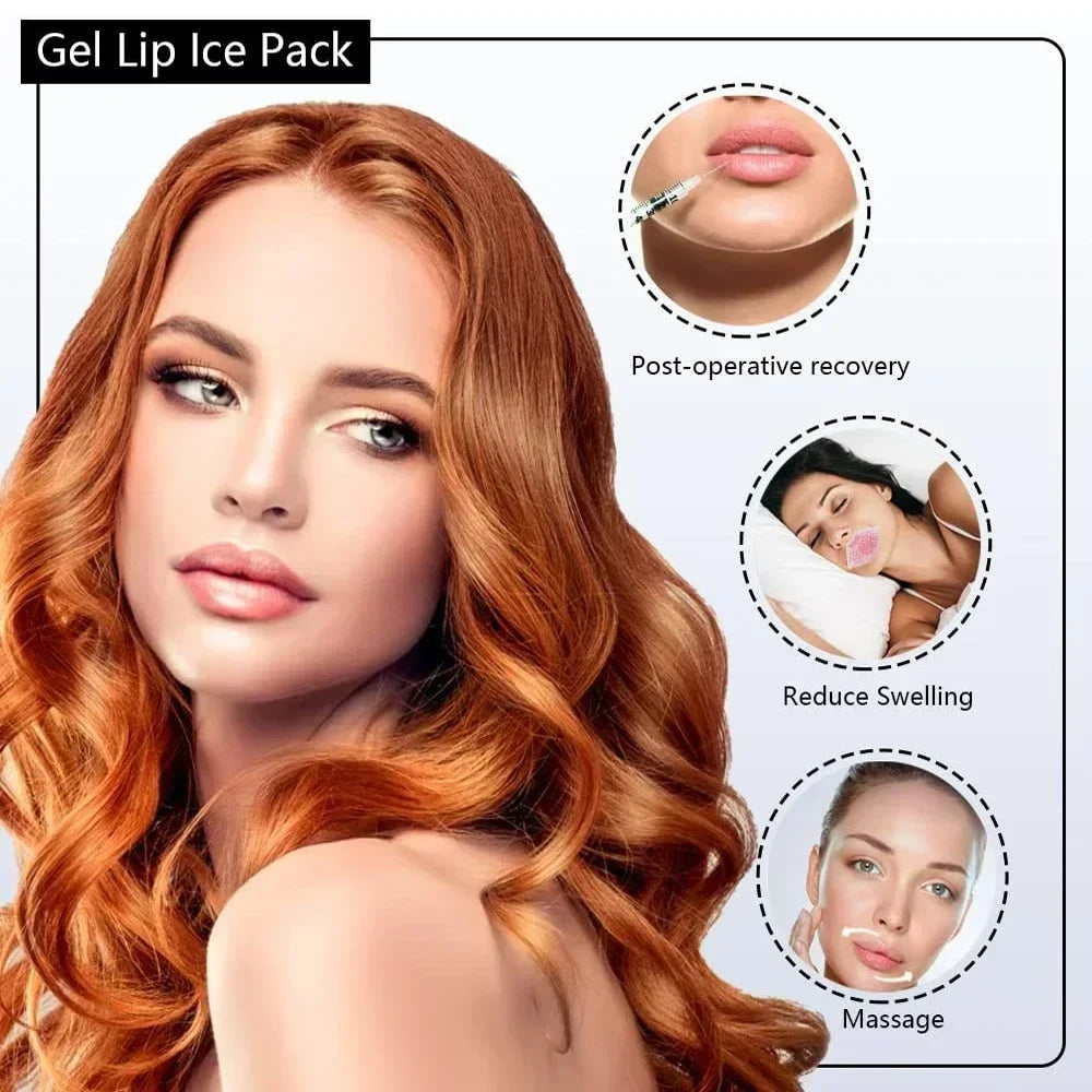 Lip Gel Ice Packs Cold Use for Lip Surgery Flexible Reusable Cooling Pad Cold Compress for Cosmetic Injuries Pain Relief