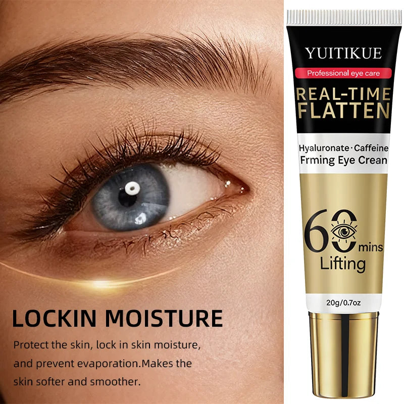 YUITIKUE 60 Min Eye Lift Cream 20g - Hyaluronate & Caffeine, Real-Time Flatten, Refreshing & Fast Absorption, All Skin Types
