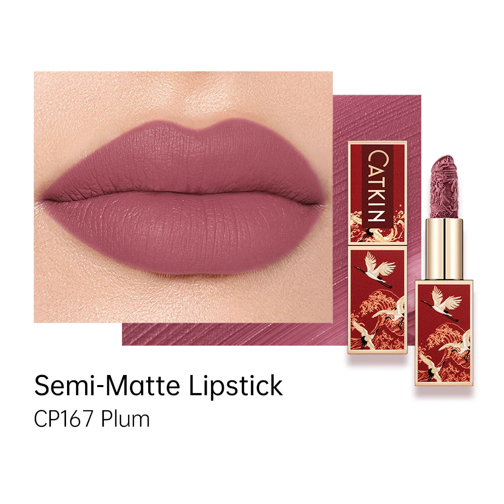 CATKIN Makeup Velvet Matte Lipstick, Hydrating Satin Long Lasting Lipstick with Smooth and Creamy Texture