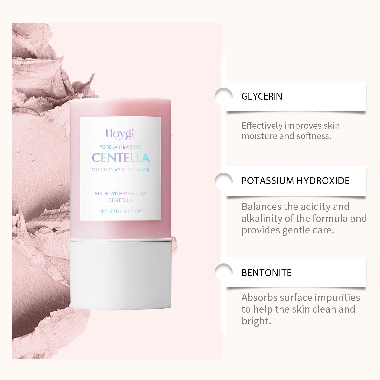 Korea Centella Rapid Pore Cleansing Clay Mask Quick Moisturizing Soothing Facial Brightening Face Mask Korean Skincare 27g