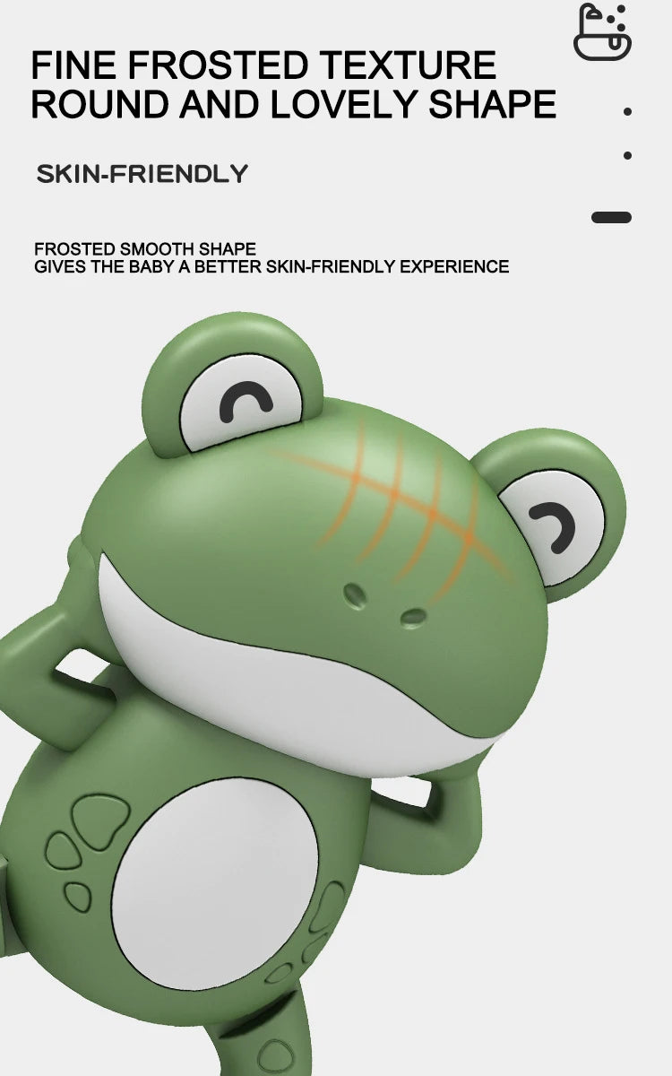 Baby Cute Animal Swimming Frog Shower Clockwork Toys When Baby Bath in Bathroom Baby Water Toy for Kids Clockwork Bath Toys Gift