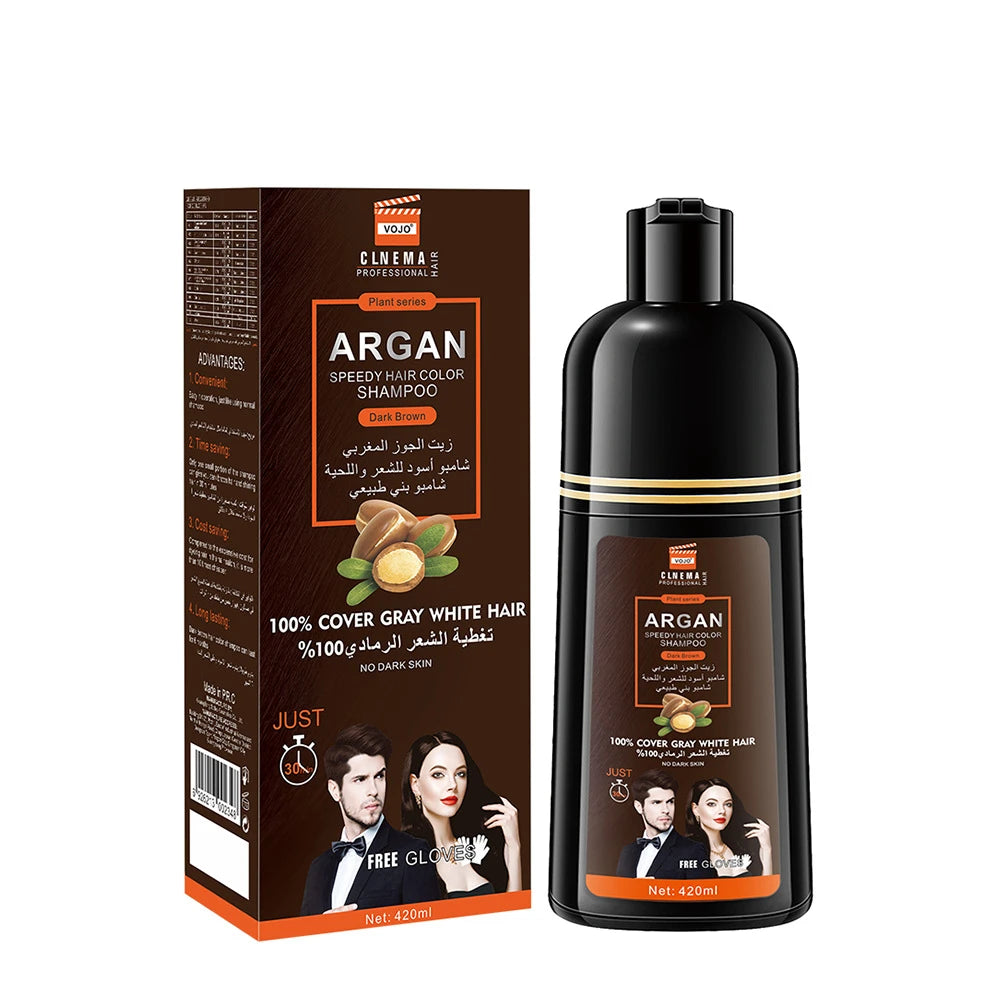 420ml Hair Dye,3-in-1 Hair Dye Shampoo Rapid Hair,Cleansing & Moisturising,Smoothing Black Hair Coloring Shampoo,Hair Care