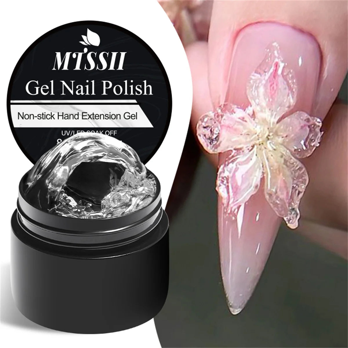 Clear Non-Stick Hand Extension Gel Nail Polish 3D Shaping/Sculpting/Carving UV/LED Gel Milky Jelly Hard Gel Nail Supplies DIY