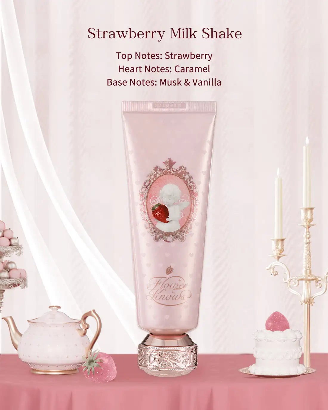 Flower Knows Christmas Limited Scented Hand Cream Strawberry Cupid Collection Moisturizing Hydrating Softening Hand Lotion Holid