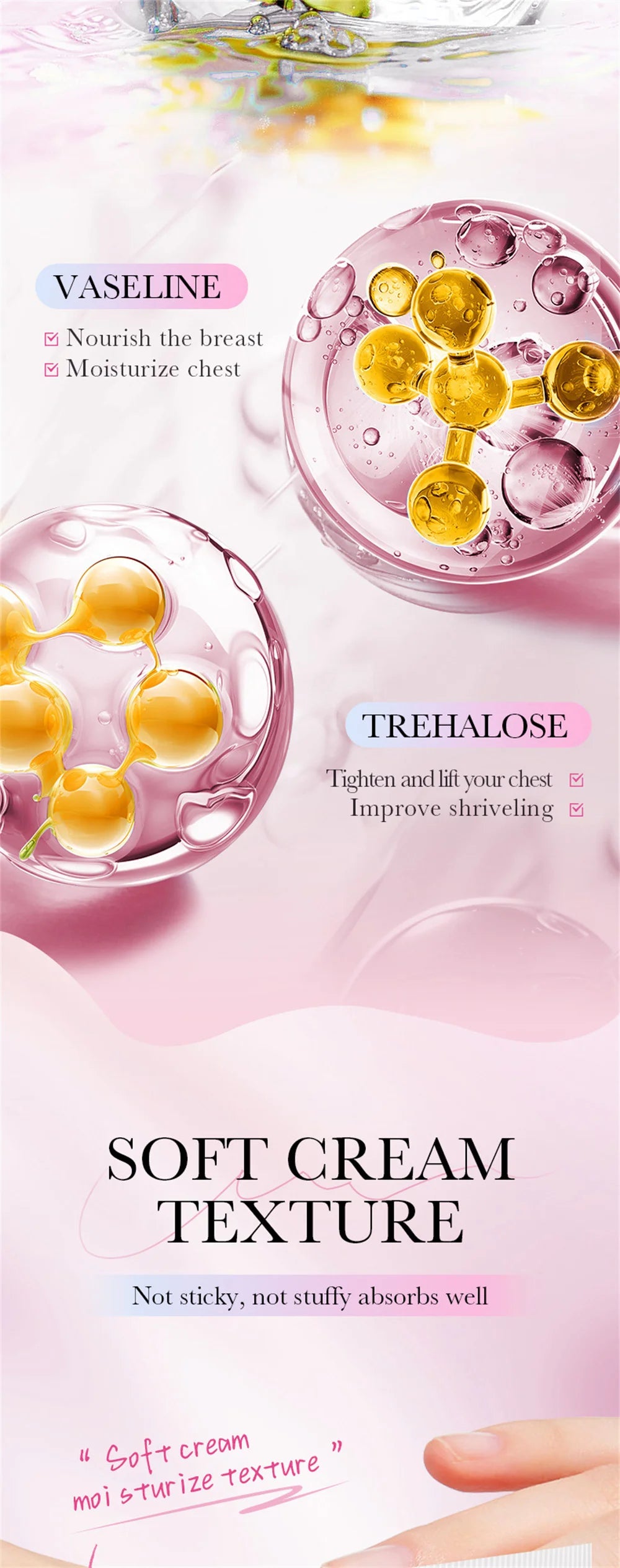 Fast Growth Breast Enlargement Cream Lift Firm Breast Improve Sagging Massage Chest Rapidly Body Moisturizing Smooth Bright Care