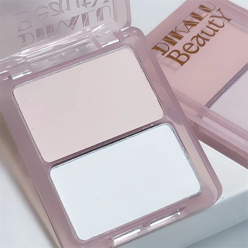 Two-tone Highlight Contour Palette Matte White Highlighter Grey Brown Nose Shadow Face Contouring Bronzer Brighten Powder Makeup
