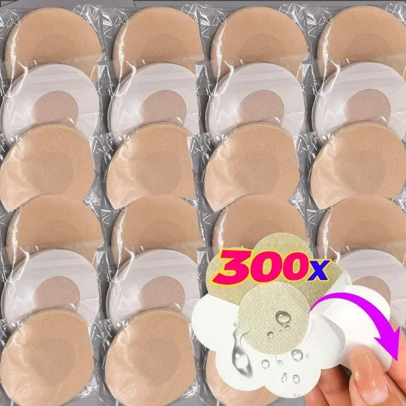 2/300Pcs Self-adhesive Nipple Stickers for Women Disposable Breast Lift Tape Pasties Invisible Bra Padding Chest Paste Patches