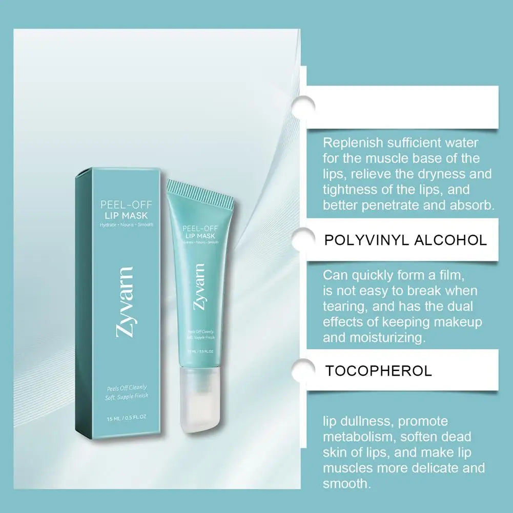 Peel-Off Lip Mask Hydrating Exfoliating Lip Scrub Mask for Dry Lips, Moisturizing Plumping Lip Peel Mask to Remove Dead Skin