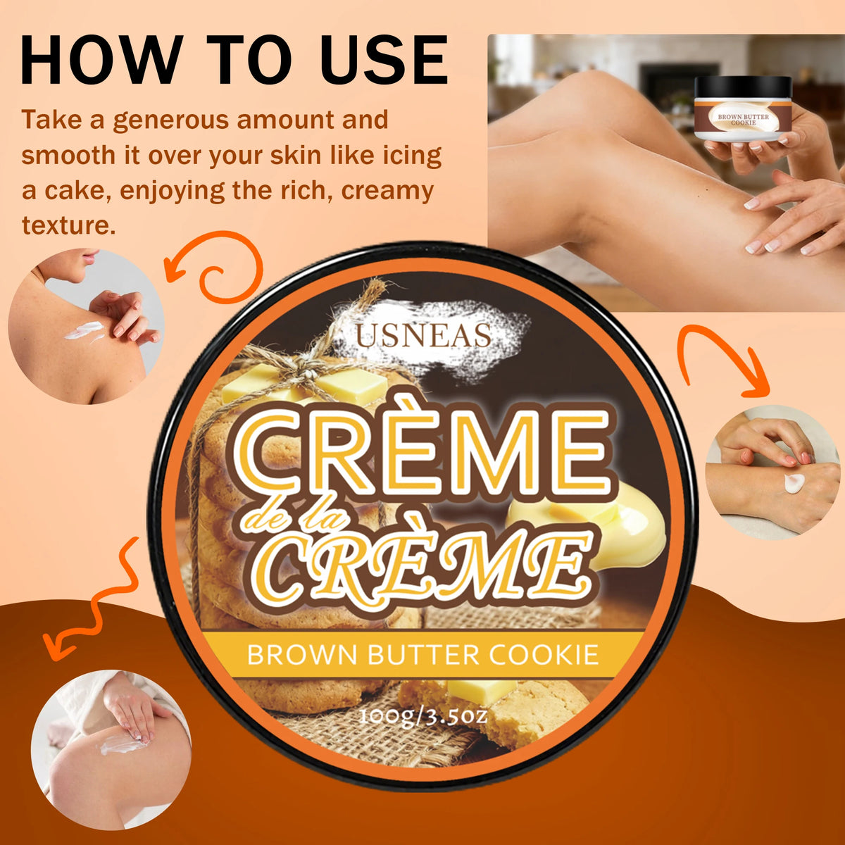 body butter, Firming/moisturizing/brightening/whitening/antioxidant ingredients, Use on the whole body,CREME de la CREAM