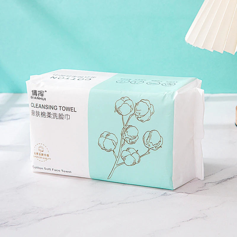 100 Pumps Thickened Disposable Face Towel 100Cotton Soft Fabric Travel Cleansing Dry Wet Makeup Remover Pearl Cotton Reusable