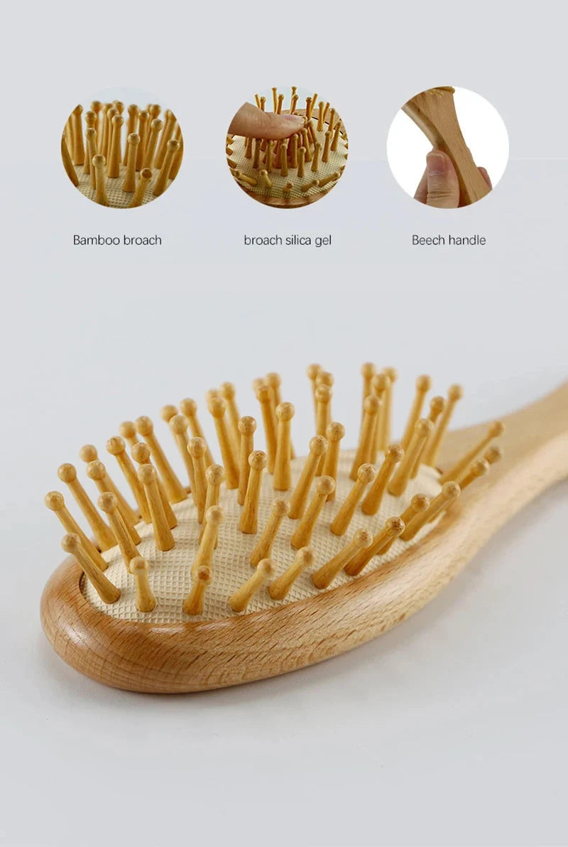 Baby Hairbrush Newborn Wooden Comb Natural Wool Brush Infant Head Massager Bath Brush Kids Comb Birth/Baptism Baby Shower Gift