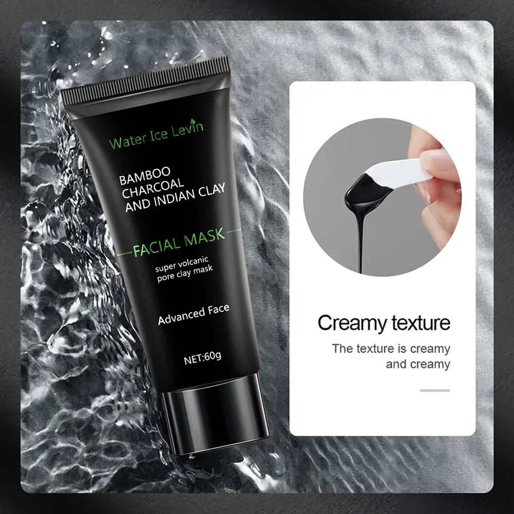 Bamboo charcoal black mask, highly moisturizing, deeply cleanses and controls oil, absorbs impurities, eliminates rough skin texture, and makes skin more delicate, anti-stretch mask, suitable for both men and women