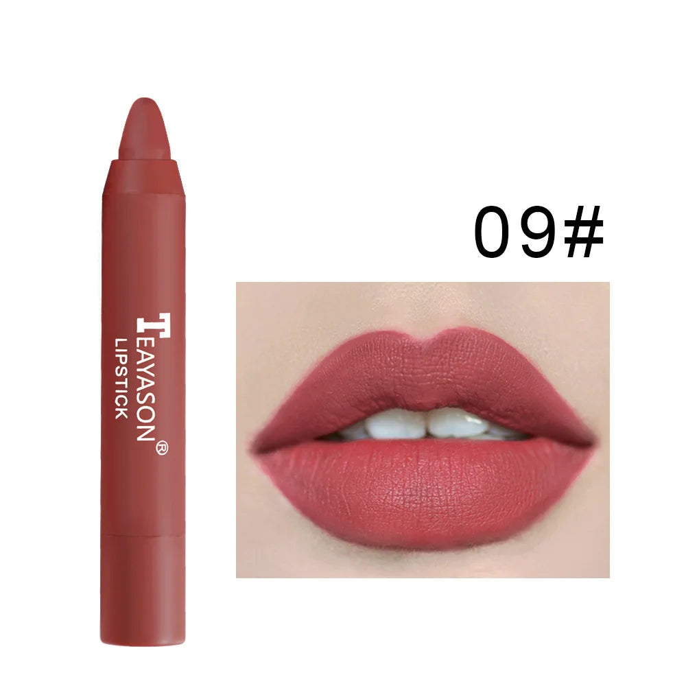 Nude Velvet Matte Lipstick Pen Lasting Waterproof Color Rendering Non-stick Cup Lipstick Pencil Lipliner Women Makeup Lip Stain
