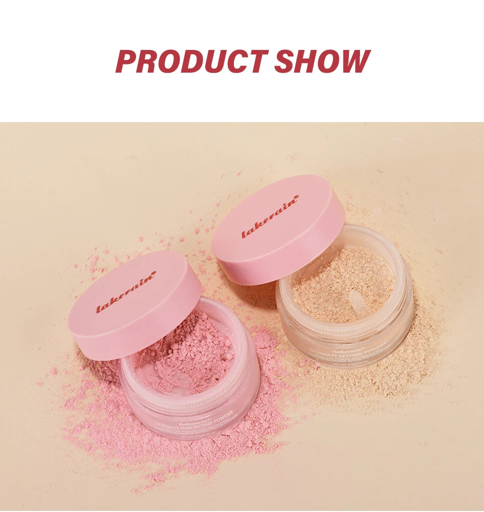 Setting Powder long-Lasting Matte Pink Finish Oil Control Makeup Fixation Removal Pore Modification Setting Cosmetics one size