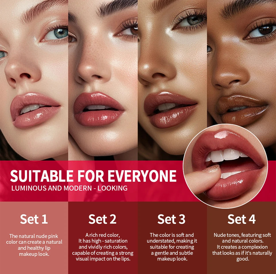 Lipliner&Lipstick Lip Gloss Set 3pcs/set Waterproof Long Lasting Lip Makeup Matte Travel Mini Set Women's Makeup Cosmetics