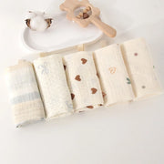 Portable High Quality 4-Layer Pure Cotton Cotton Washcloth Absorbent Soft Square Towels Gauze Cotton Towels Newborn Burp Cloth