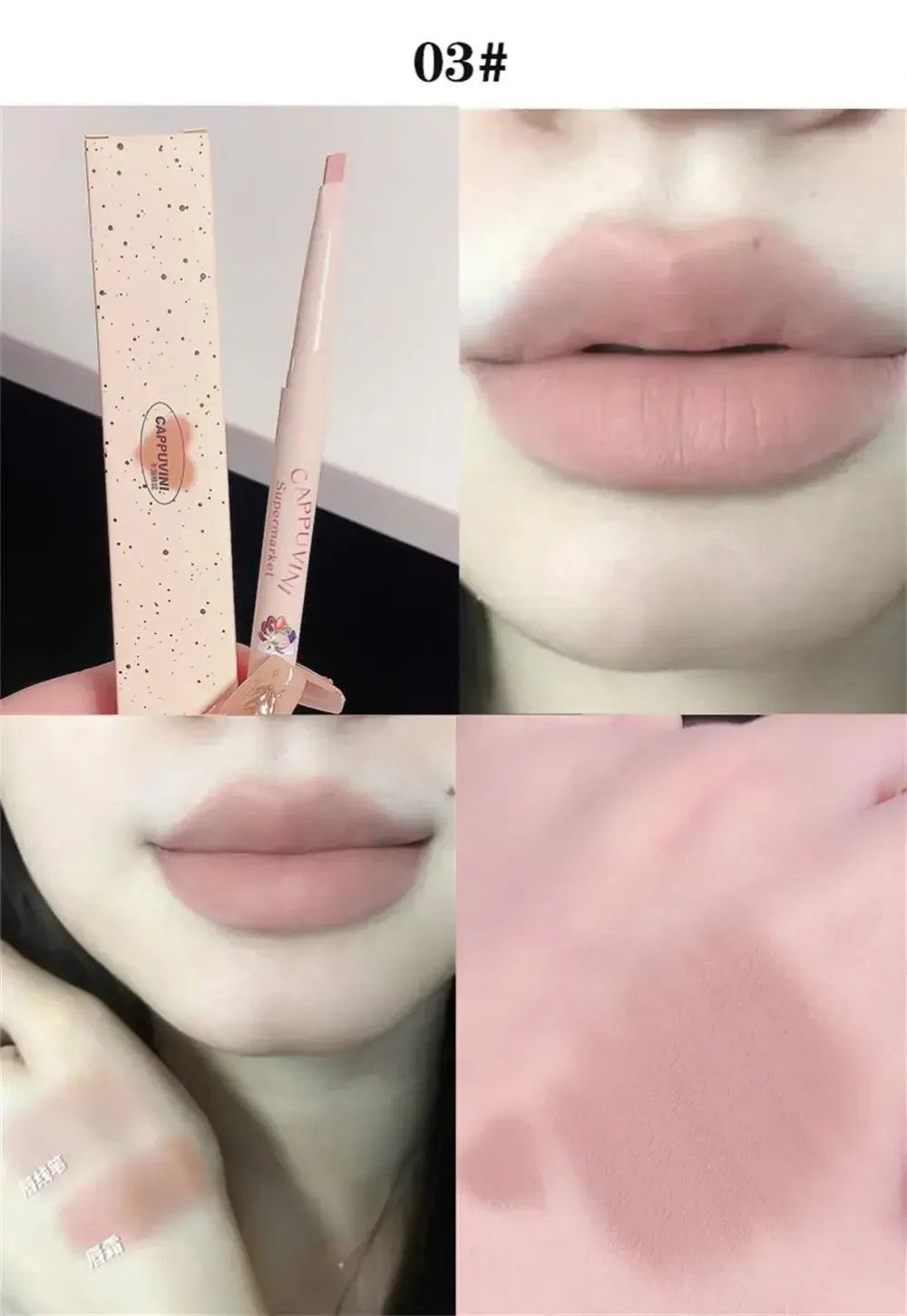 Nude Lip Liner Pencil, Smooth Outline Lip Shape, Waterproof Long-Lasting Matte Lipstick Pen Makeup for Natural Lips