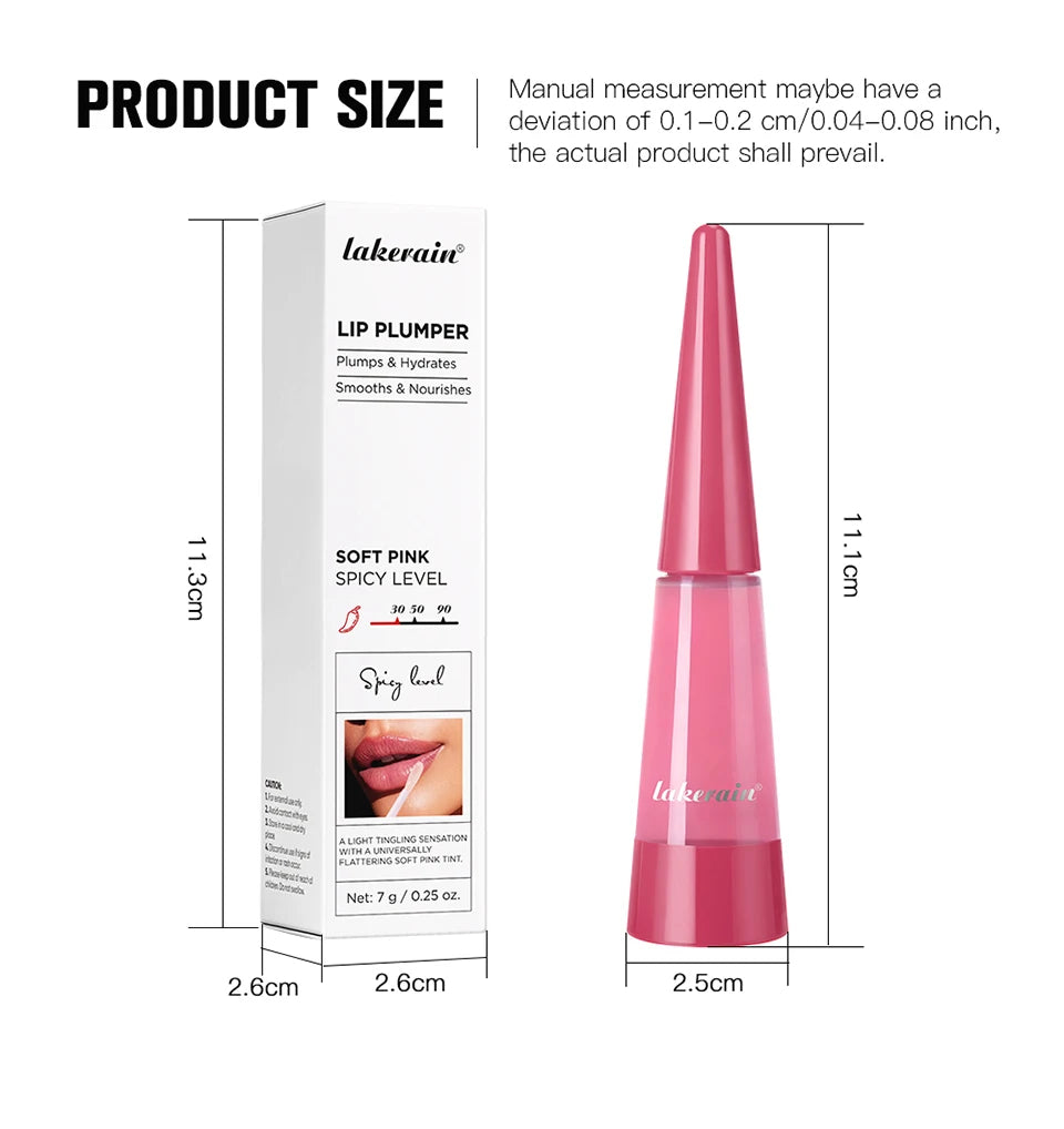 Lakerain Lip Plumper Moisturizing Lip Gloss Transparent Plump Lips Care Lip Stuffer Gift Korean Cosmetics