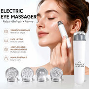 Mini Massage Pen Portable 4 Head Electric Eye Massage Instrument Tools Relax Device Lift Face Vibration Stick Health Care White